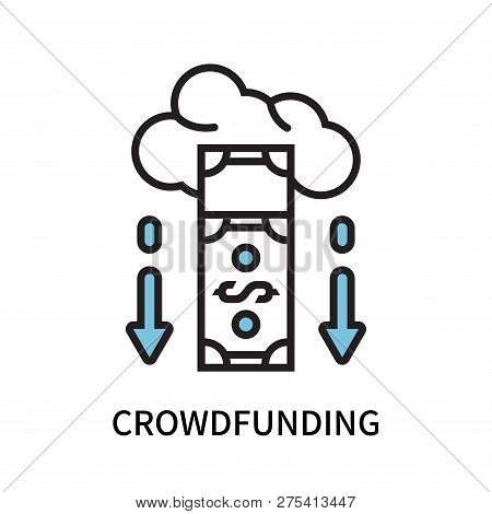 Crowdfunding Icon Isolated On White Background. Crowdfunding Icon Simple Sign. Crowdfunding Icon Tre