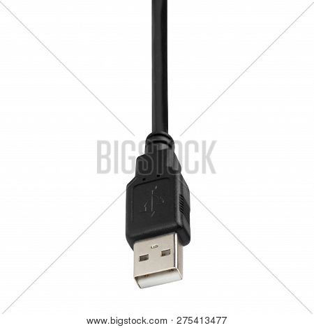 Black Usb Type-c Connector Closeup Isolated On White Background, Tipe C