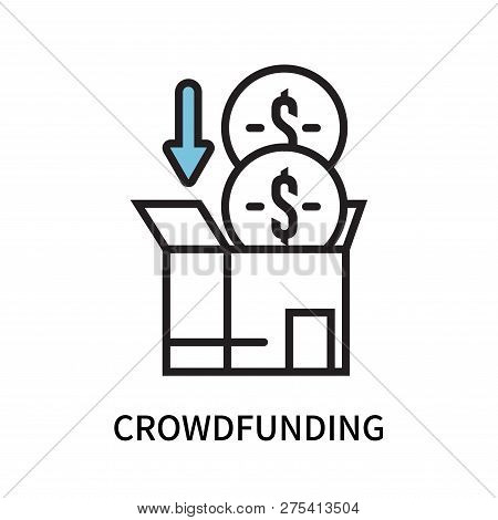 Crowdfunding Icon Isolated On White Background. Crowdfunding Icon Simple Sign. Crowdfunding Icon Tre