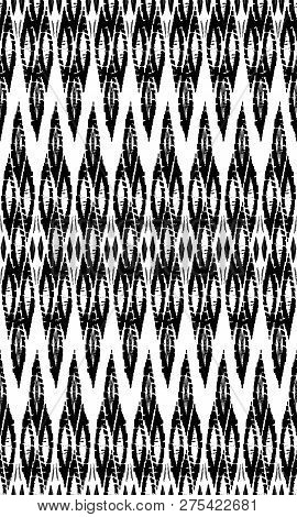 Seamless Pattern With Black And White Design. Tribal Onament. Can Be Used As  Background Or For Colo