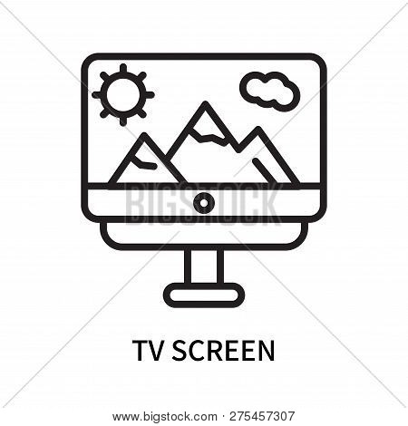 Tv Screen Icon Isolated On White Background. Tv Screen Icon Simple Sign. Tv Screen Icon Trendy And M