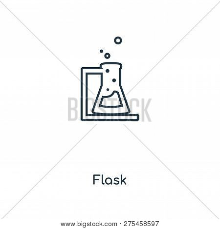 Flask Icon In Trendy Design Style. Flask Icon Isolated On White Background. Flask Vector Icon Simple