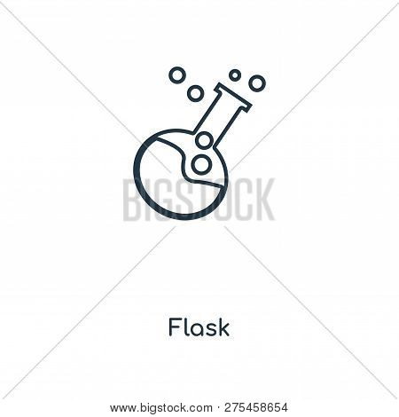 Flask Icon In Trendy Design Style. Flask Icon Isolated On White Background. Flask Vector Icon Simple