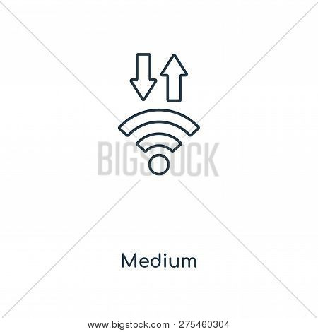 Medium Signal Icon In Trendy Design Style. Medium Signal Icon Isolated On White Background. Medium S