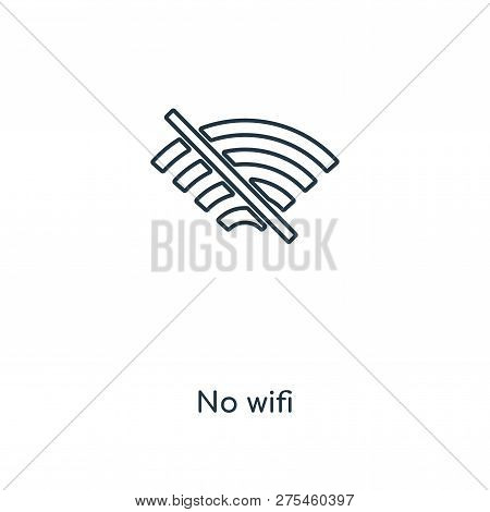 No Wifi Icon In Trendy Design Style. No Wifi Icon Isolated On White Background. No Wifi Vector Icon 