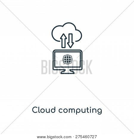 Cloud Computing Icon In Trendy Design Style. Cloud Computing Icon Isolated On White Background. Clou