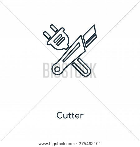 Cutter Icon In Trendy Design Style. Cutter Icon Isolated On White Background. Cutter Vector Icon Sim