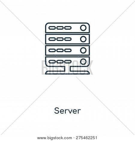 Server Icon In Trendy Design Style. Server Icon Isolated On White Background. Server Vector Icon Sim