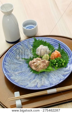 sashimi of kawahagi( thread-sail filefish ),  japanese cusine