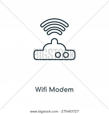 Wifi Modem Icon In Trendy Design Style. Wifi Modem Icon Isolated On White Background. Wifi Modem Vec