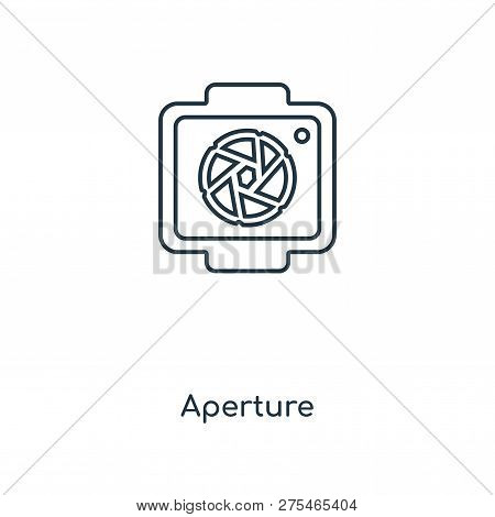 Aperture Icon In Trendy Design Style. Aperture Icon Isolated On White Background. Aperture Vector Ic