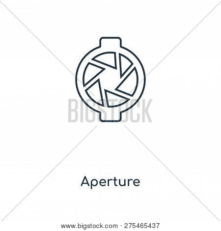 Aperture Icon In Trendy Design Style. Aperture Icon Isolated On White Background. Aperture Vector Ic