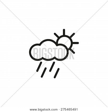 Rainy Weather Line Icon. Rainfall, Cloudscape, Precipitation. Weather Concept. Vector Illustration C
