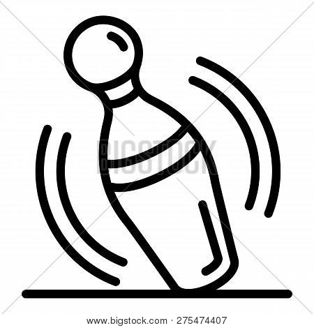 Smitten Bowling Pin Icon. Outline Smitten Bowling Pin Vector Icon For Web Design Isolated On White B