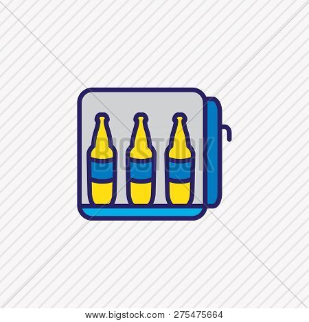 Vector Illustration Of Minibar Icon Colored Line. Beautiful Travel Element Also Can Be Used As Mini 