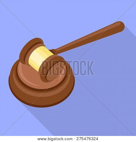 Judge Gavel Icon. Flat Illustration Of Judge Gavel Vector Icon For Web Design