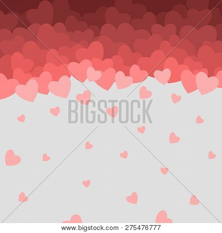 Vector Pink Hearts Illustration. Valentines Day Lovely Cute Card