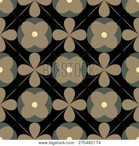 Seamless Pattern. Beautiful Fabric Blooming Flowers Leafs. Vintage Background. Wallpaper Baroque. Ve