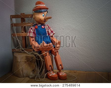 Pinocchio Puppet Made From Wood.these Items Are A Collection Of My Own.