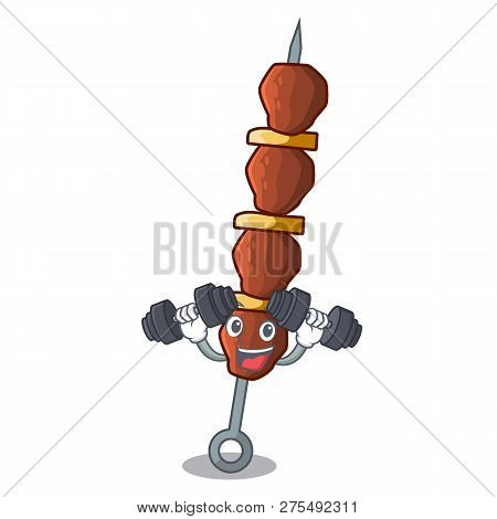 Fitness Chickin Shish With Sticks A Cartoon