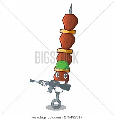 Army Chickin Shish With Sticks A Cartoon