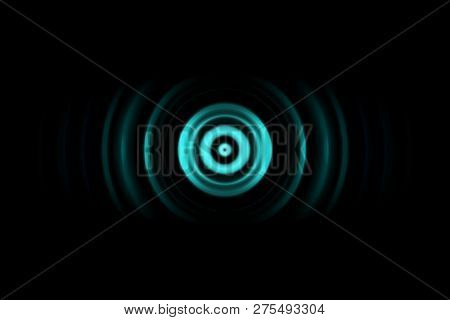 Abstract Green Ring With Sound Waves Oscillating Background