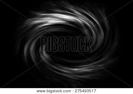 Abstract Spiral Smoke With White Fog On Black Background