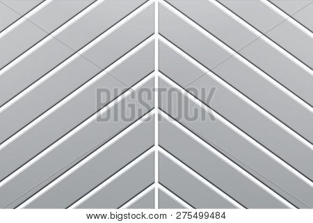 3d Rendering, White Diagonal Line On Gray Plastic Wall Surface, Abstract Background
