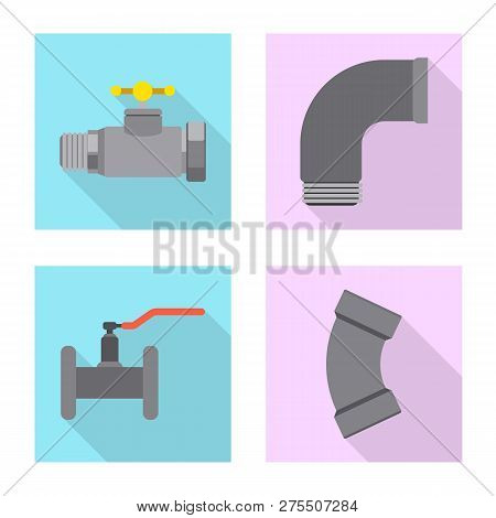 Vector Design Of Pipe And Tube Symbol. Set Of Pipe And Pipeline Vector Icon For Stock.