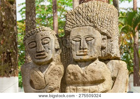 Sculptures In The Parque Vargas Of The Port City Of Porto Limon Costa Rica