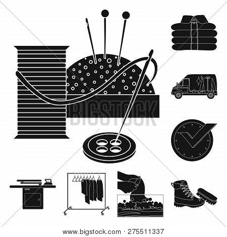 Vector Design Of Laundry And Clean Sign. Set Of Laundry And Clothes Stock Symbol For Web.