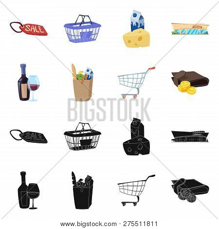 Vector Illustration Of Food And Drink Symbol. Set Of Food And Store Stock Symbol For Web.