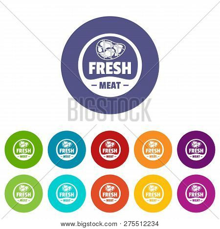 Eco Fresh Meat Icons Color Set For Any Web Design On White Background