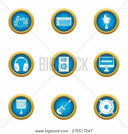 Listen To Music Icons Set. Flat Set Of 9 Listen To Music Icons For Web Isolated On White Background