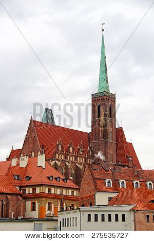 Church Of The Holy Cross On Tumski Island In Wroclaw, Poland