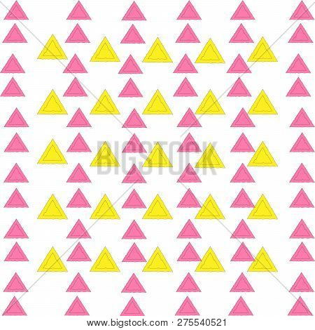 Pink Yellow Triangles Geometric Background Bright Pattern