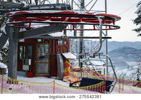 Chair Lift In The Mountains Bukovel, Mountain Theme And Sports, Skiing, Bukovel Carpathians Ukraine