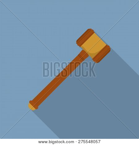 Judge Hammer Icon. Flat Illustration Of Judge Hammer Icon For Web Design