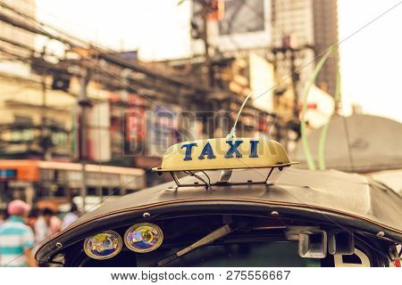 Tuk Tuk Moto Taxi In Bangkok. Asia.