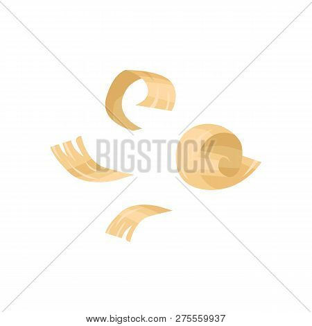Shavings Illustration. Wood, Sawdust, Saw Dust, Curl. Wood Concept. Can Be Used For Topics Like Wood