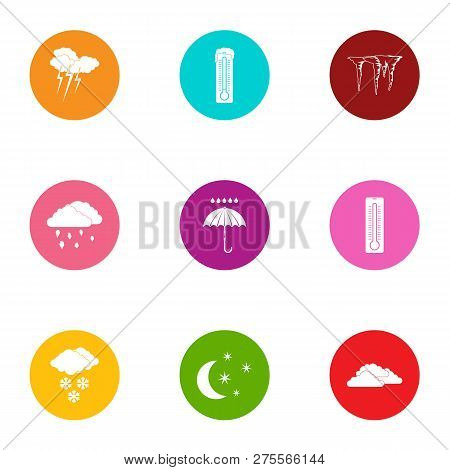 Fallout Icons Set. Flat Set Of 9 Fallout Icons For Web Isolated On White Background