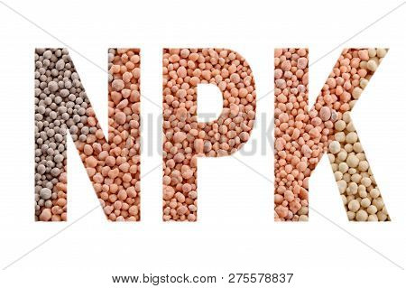 Npk Letters Made Of Mineral Fertilizers Background