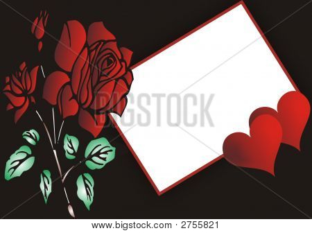 Rote Rosen und Herzen