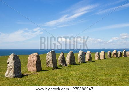 Ales Stenar - A Megalithic Monument In Scania In Southern Sweden.
