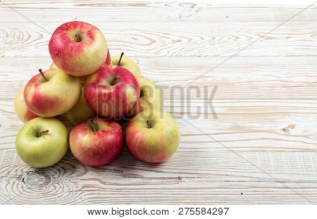 Red And Green Soft Apples Ready For Juice Produce