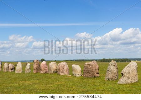 Ales Stenar - A Megalithic Monument In Scania In Southern Sweden.