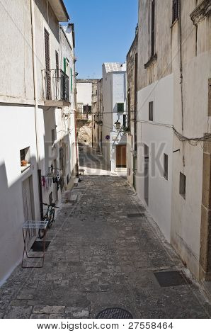 Gasse. Oria. Puglia. Italien.