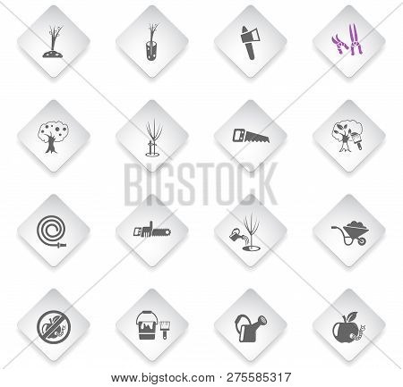 Gardening Flat Rhombus Web Icons For User Interface Design