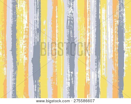 Watercolor Strips Seamless Vector Background. Striped Tablecloth Textile Print. Bright Wall Graffiti