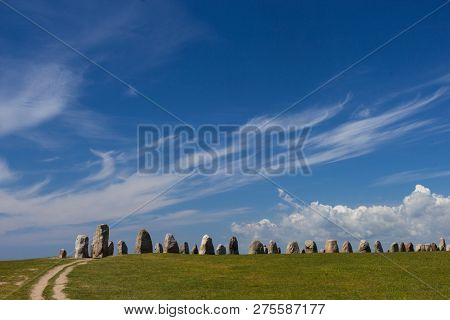 Ales Stenar - A Megalithic Monument In Scania In Southern Sweden.
